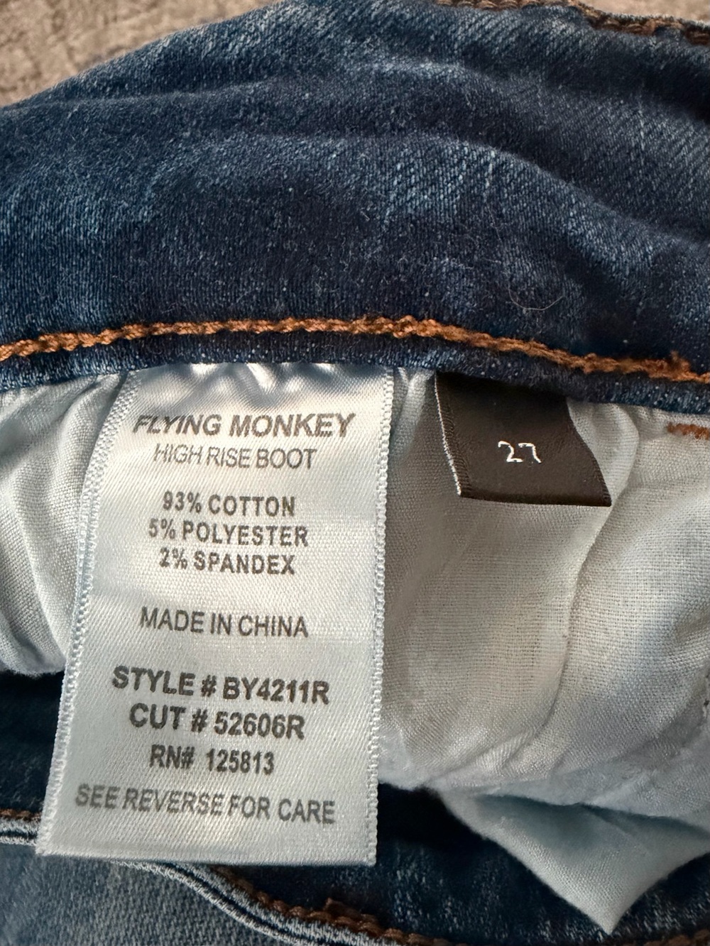 Flying Monkey High Rise Boot Stretch Jean - Picture 11 of 11